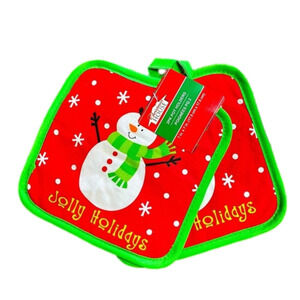 Christmas Snowman Winter Holiday Pot Holders Set of 2 New